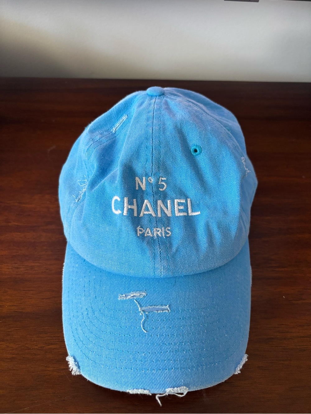 KBETHOS Vintage Chanel Light Blue Baseball Cap